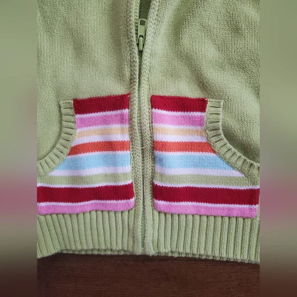 GYMBOREE Girls M 7/8 Green hoodie sweater vest - Picture 3 of 5